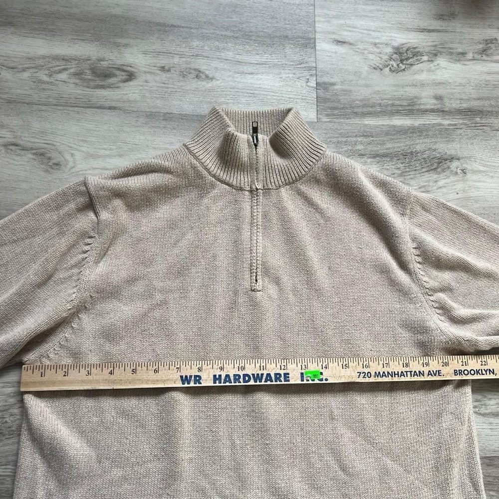 L.L. Bean Men's Light Tan Zip-Up Sweater - Picture 3 of 4